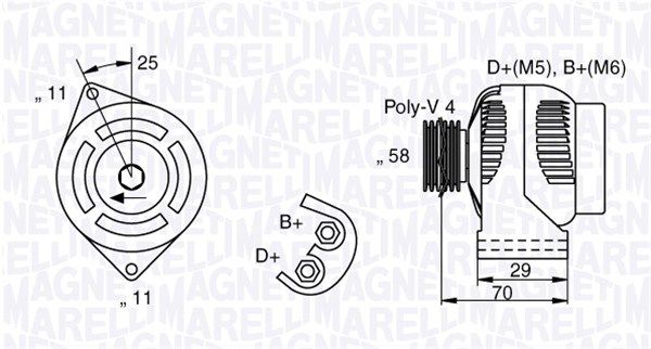 MAGNETI MARELLI Генератор 063341702010